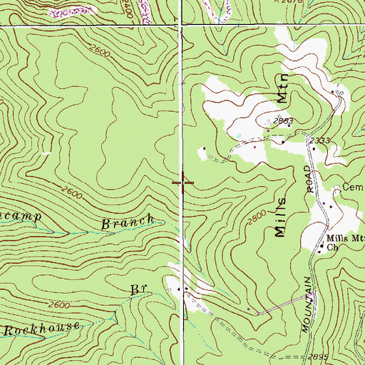 Topographic Map of Blacks Chapel Cemetery, WV