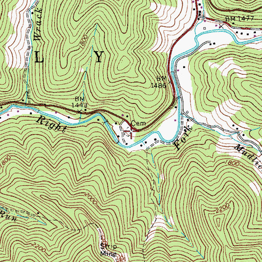 Topographic Map of Cool Springs Cemetery, WV
