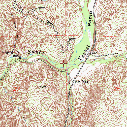 Topographic Map of Pamo Valley, CA