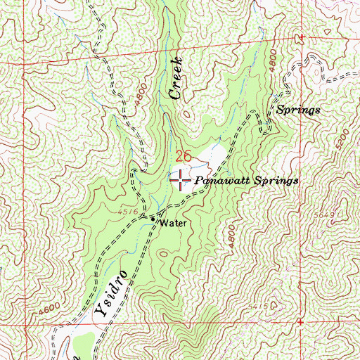 Topographic Map of Panawatt Springs, CA