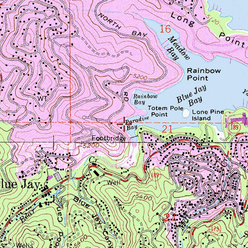Topographic Map of Paradise Bay, CA