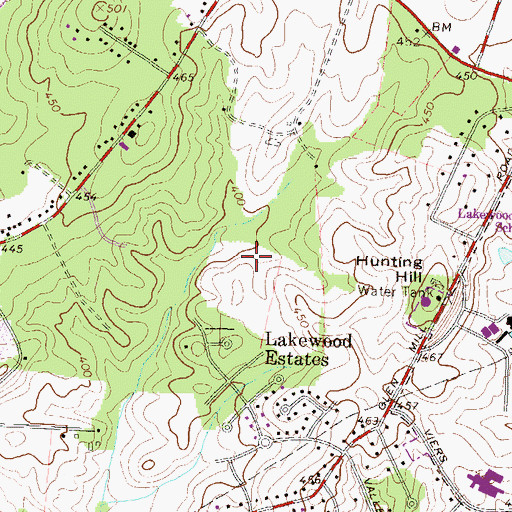 Topographic Map of The Willows of Potomac, MD