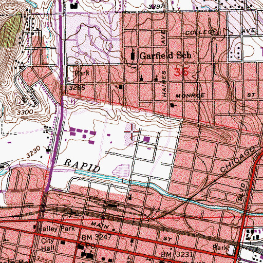 Topographic Map of Rapid City Visitor Information Center, SD