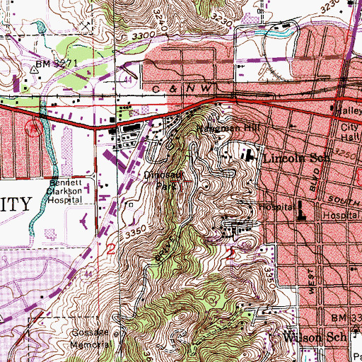Topographic Map of Dinosaur Park, SD