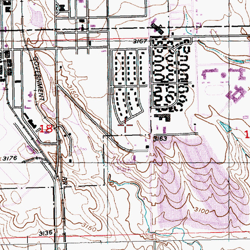Topographic Map of South Dakota Air and Space Museum, SD