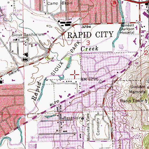Topographic Map of Storybook Island, SD