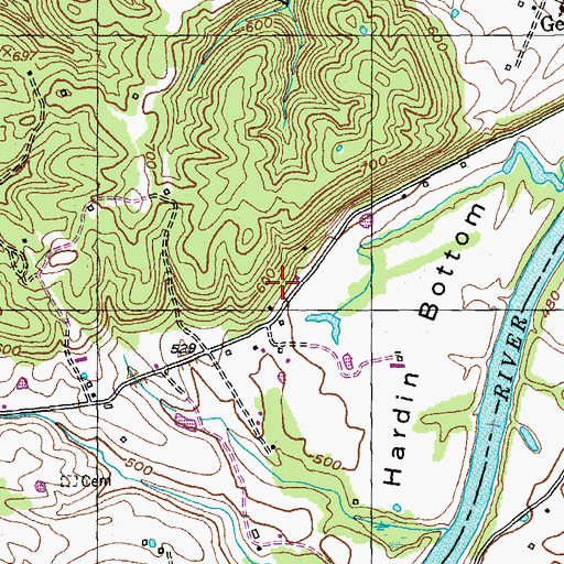 Topographic Map of Coppersmith Cemetery, KY