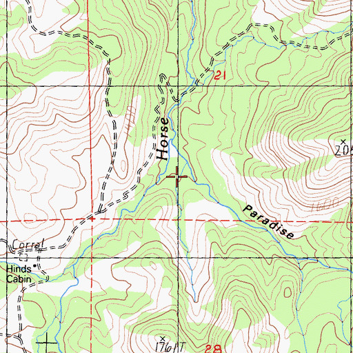 Topographic Map of Paradise Canyon, CA