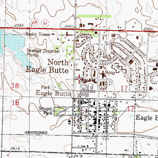 Topographic Map of E.A.G.L.E. Center, SD