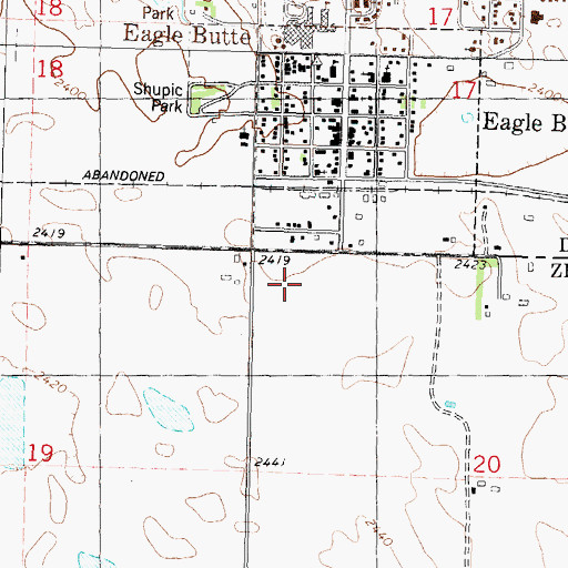 Topographic Map of Eagle Butte Elementary School, SD