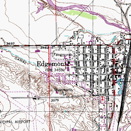 Topographic Map of Edgemont High School, SD