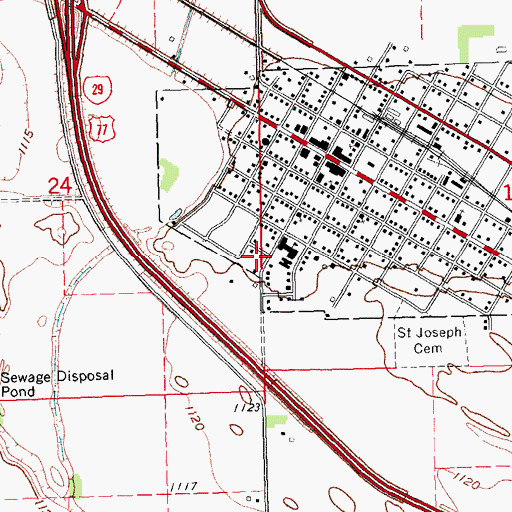 Topographic Map of Elk Point-Jefferson High School, SD