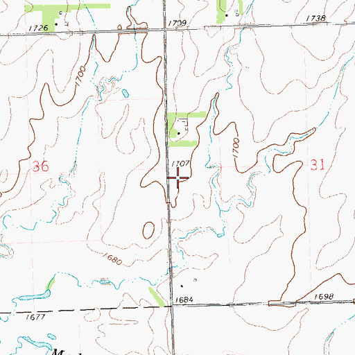 Topographic Map of Newdale Colony Elementary School, SD