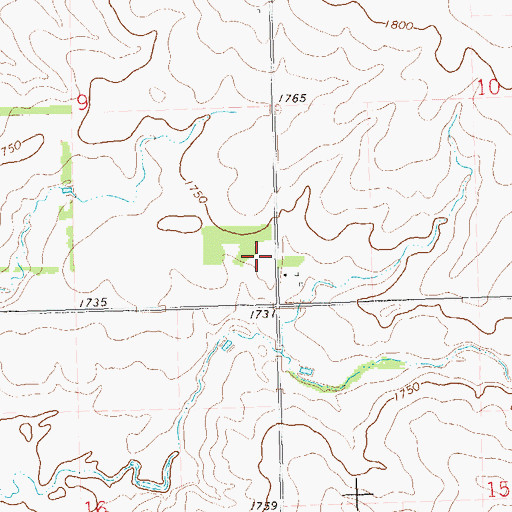 Topographic Map of Rolland Colony Elementary School, SD