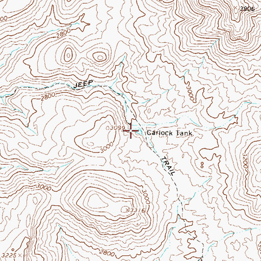 Topographic Map of Carlock Tank, AZ