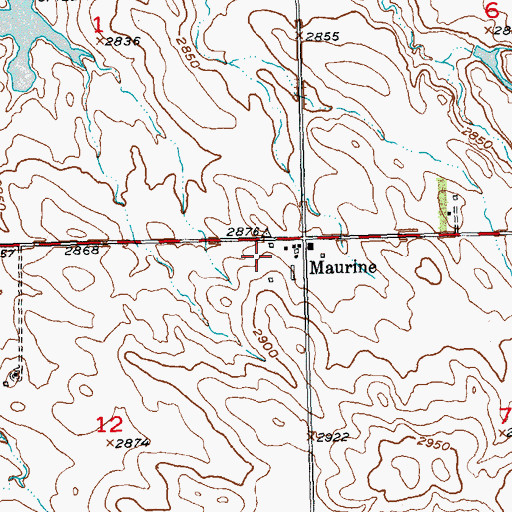 Topographic Map of Maurine Elementary School, SD