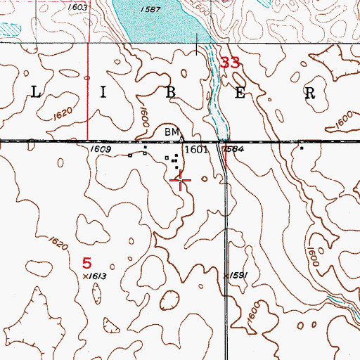 Topographic Map of Blumengard Colony Elementary School, SD