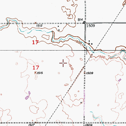 Topographic Map of Evergreen Colony Elementary School, SD