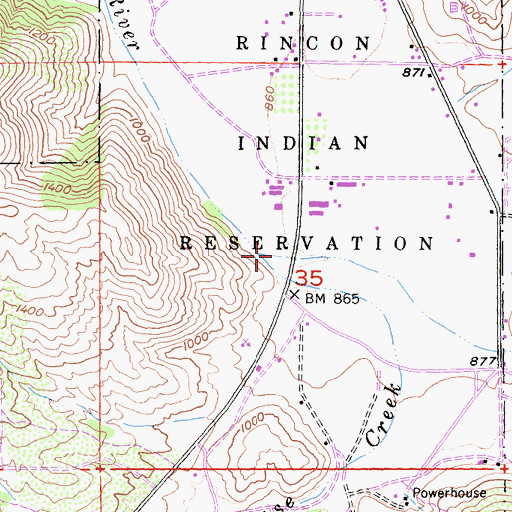 Topographic Map of Paradise Creek, CA