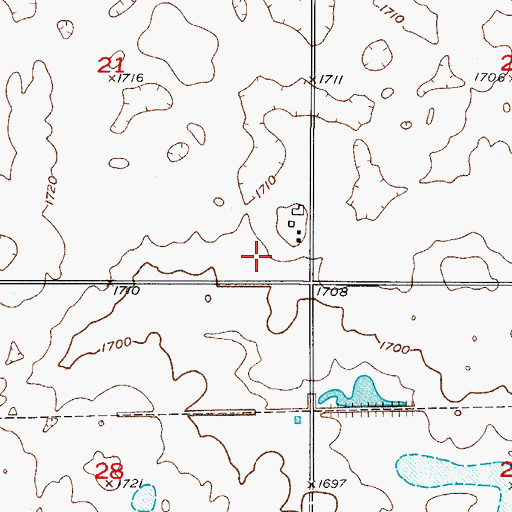 Topographic Map of Thunderbird Colony Elementary School, SD