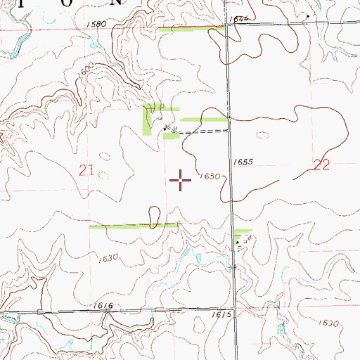Topographic Map of Pleasant Valley Colony Elementary School, SD