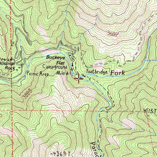 Topographic Map of Paradise Creek, CA