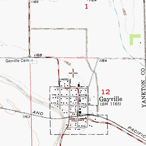 Topographic Map of Gayville-Volin Elementary School, SD