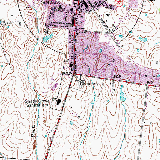 Topographic Map of Eminence Cemetery, KY