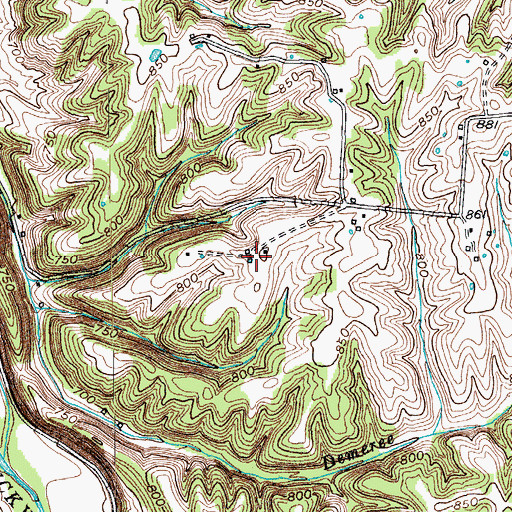 Topographic Map of Estes Cemetery, KY