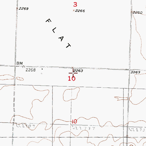 Topographic Map of Milesville Elementary School, SD