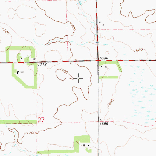 Topographic Map of Hamlin Elementary School, SD