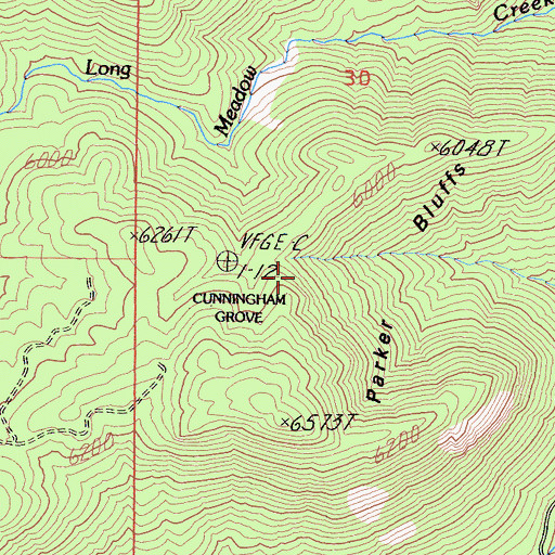 Topographic Map of Parker Bluffs, CA
