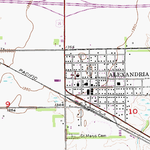 Topographic Map of Hanson Middle School, SD