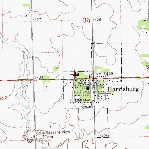 Topographic Map of Liberty Elementary School, SD