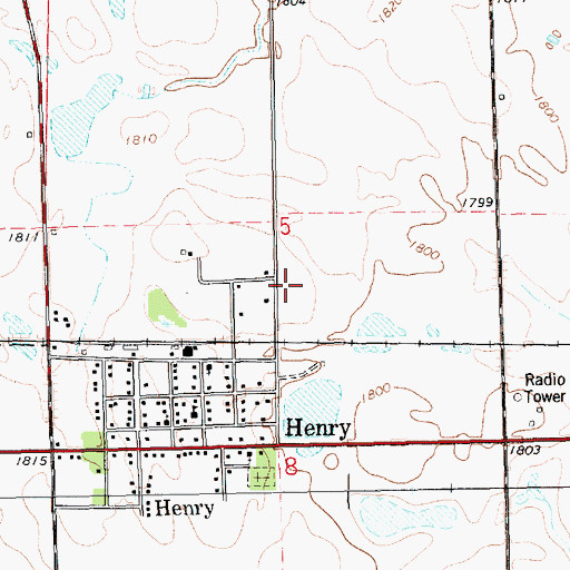 Topographic Map of Henry Elementary School, SD