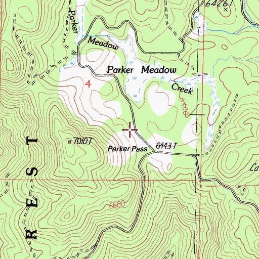 Topographic Map of Parker Pass, CA