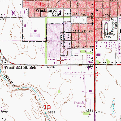 Topographic Map of Holy Trinity Catholic Elementary School, SD