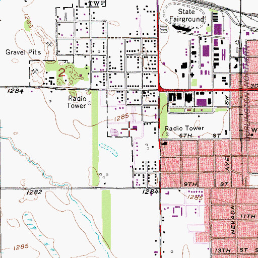 Topographic Map of Buchanan Elementary School, SD