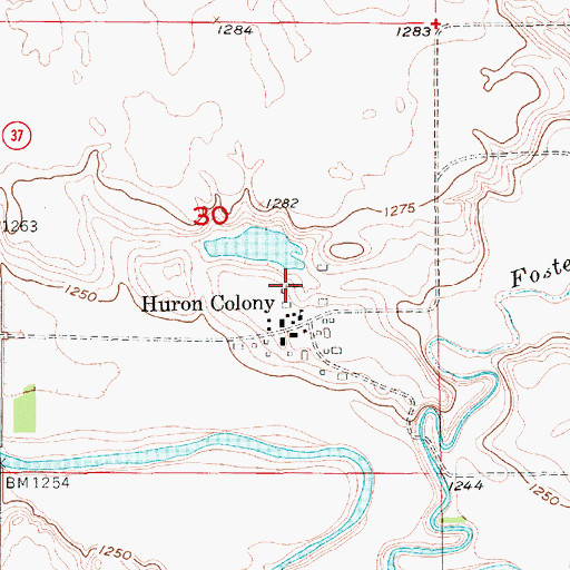 Topographic Map of Huron Colony Elementary School, SD