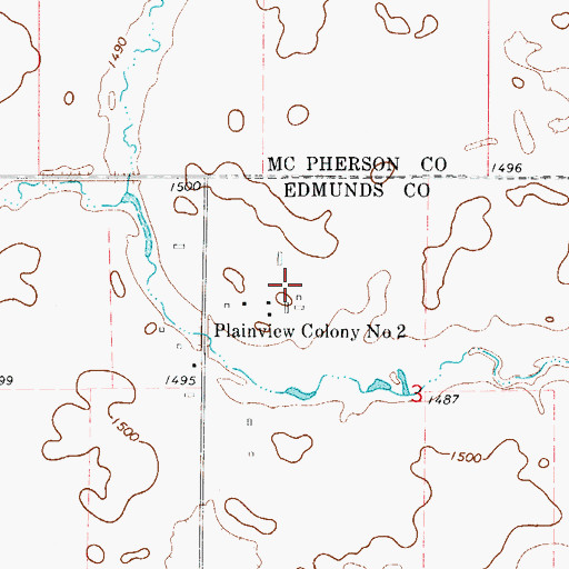 Topographic Map of Deerfield Colony Elementary School, SD