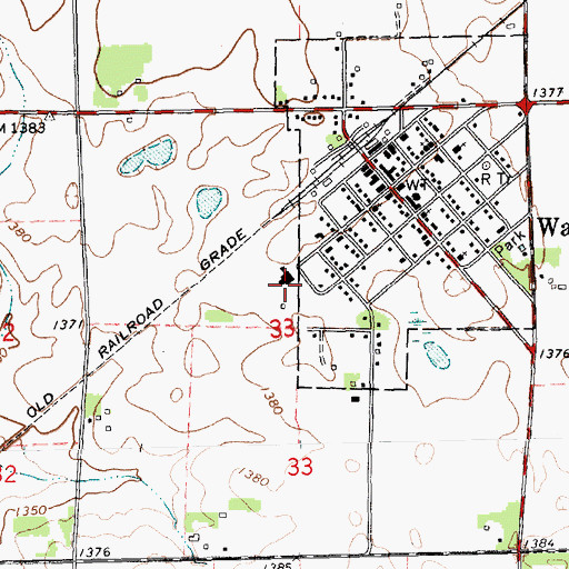 Topographic Map of Irene-Wakonda Elementary School, SD