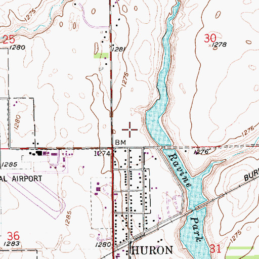 Topographic Map of James Valley Christian Junior High School, SD