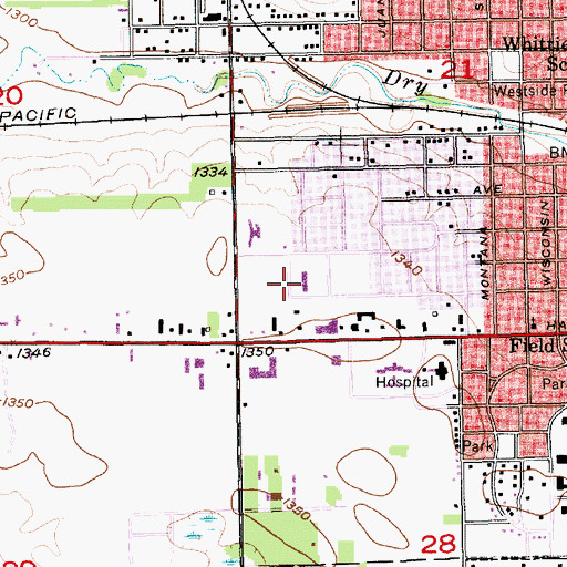 Topographic Map of John Paul II Elementary School, SD