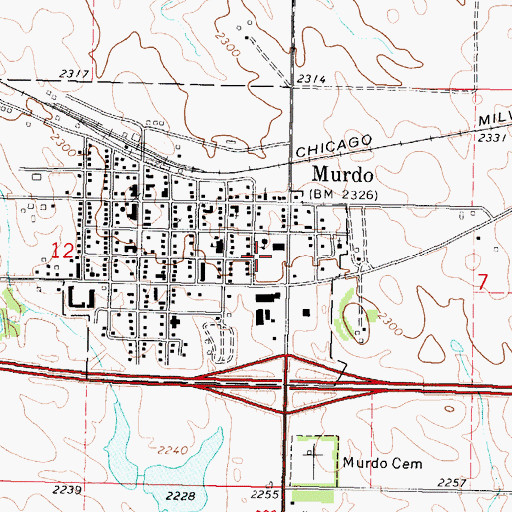 Topographic Map of Jones County Middle School, SD