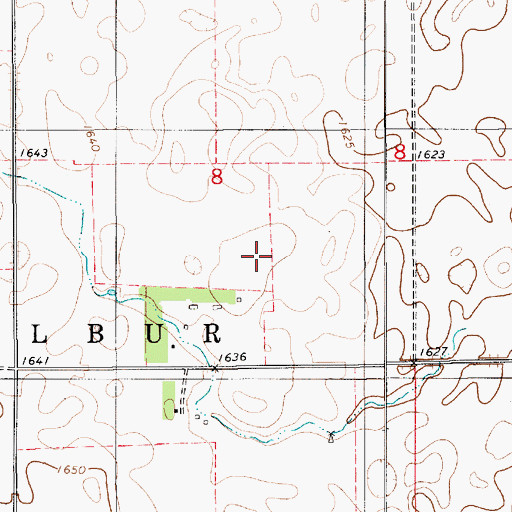 Topographic Map of Grass Ranch Colony Elementary School, SD