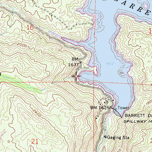 Topographic Map of Pats Canyon, CA