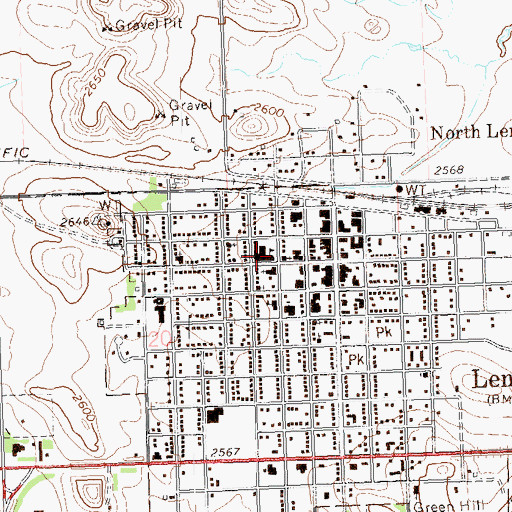 Topographic Map of Lemmon High School, SD