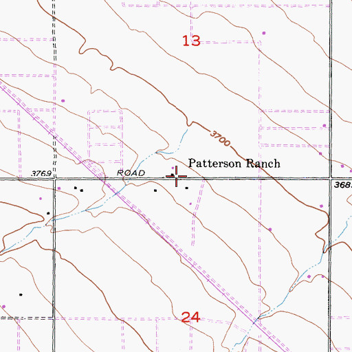 Topographic Map of Patterson Ranch, CA