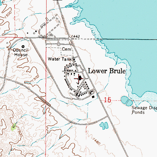Topographic Map of Lower Brule Elementary School, SD