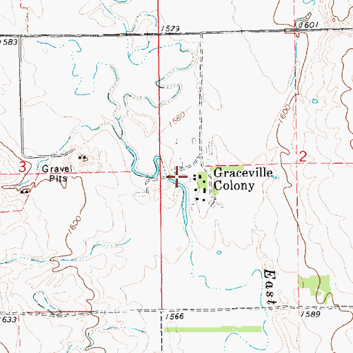 Topographic Map of Gracevale Colony Elementary School, SD